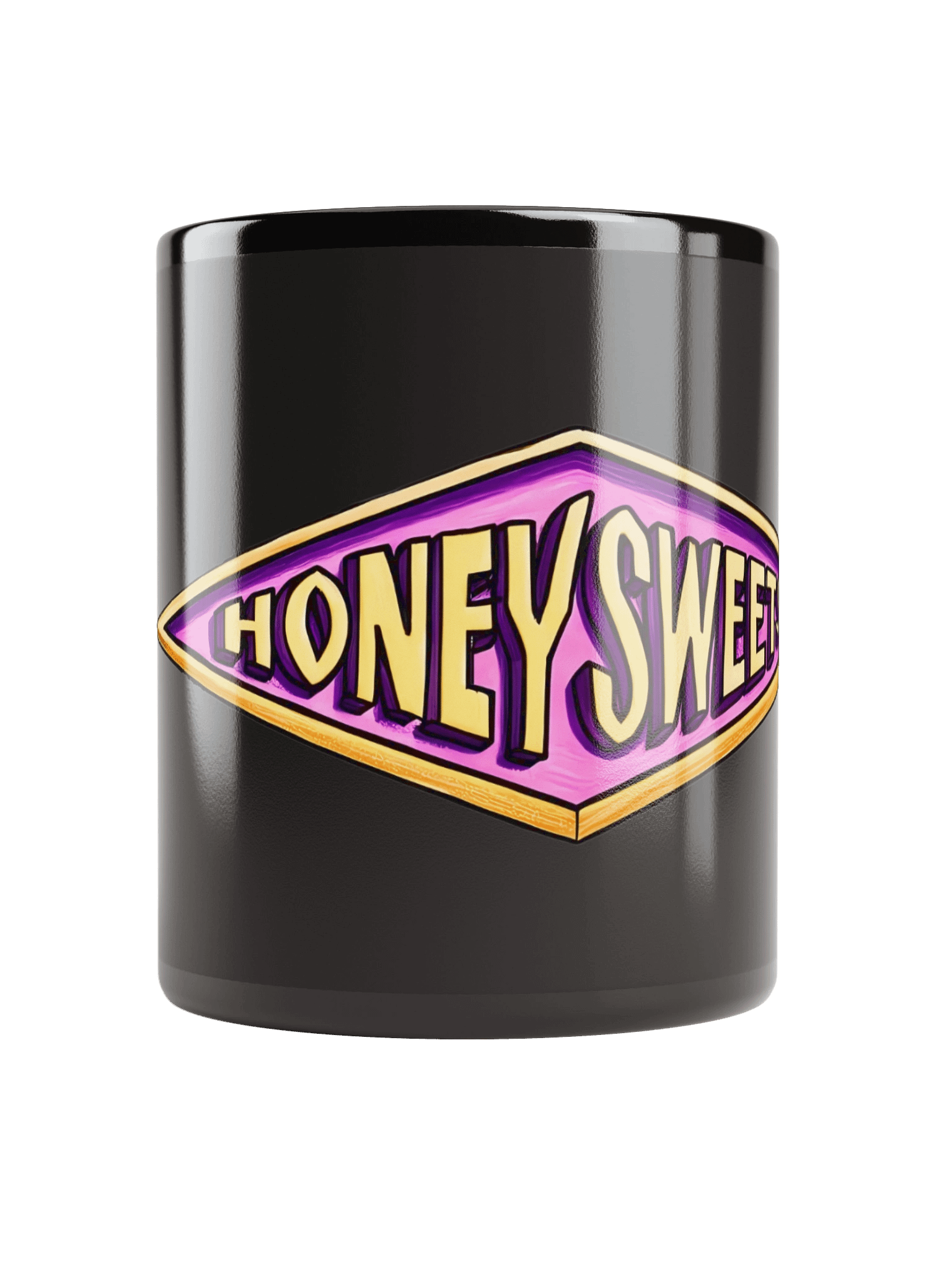 Mug noir brillant avec logo 3D HONEY SWEETS product image (10)