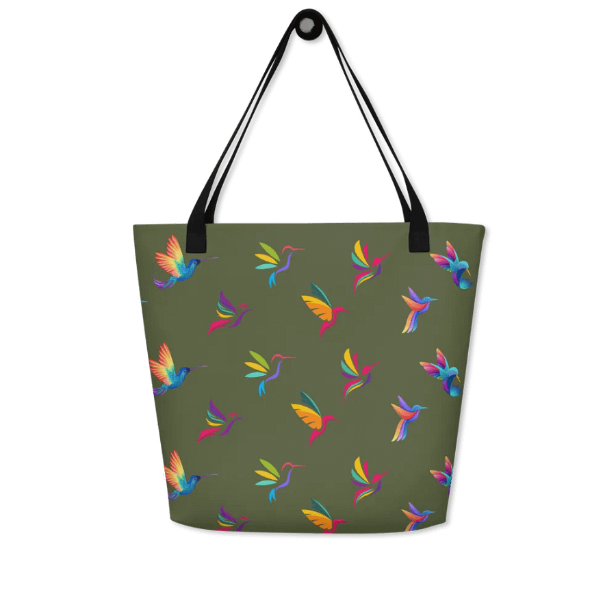 Rainbow Birds All-Over Tote Bag for hummingbird lovers product image (5)