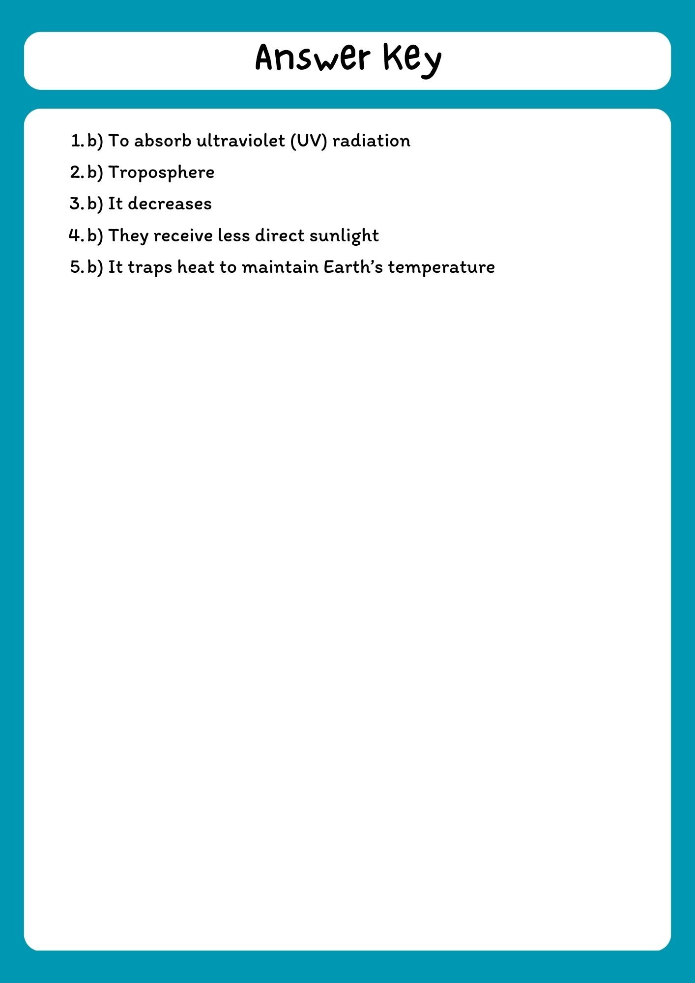 Atmosphere and Air Temperature Reading Comprehension Passage with Questions product image (3)