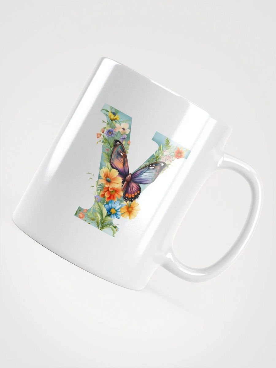 Letter Y Monogram Floral Fantasy White Glossy Mug product image (10)