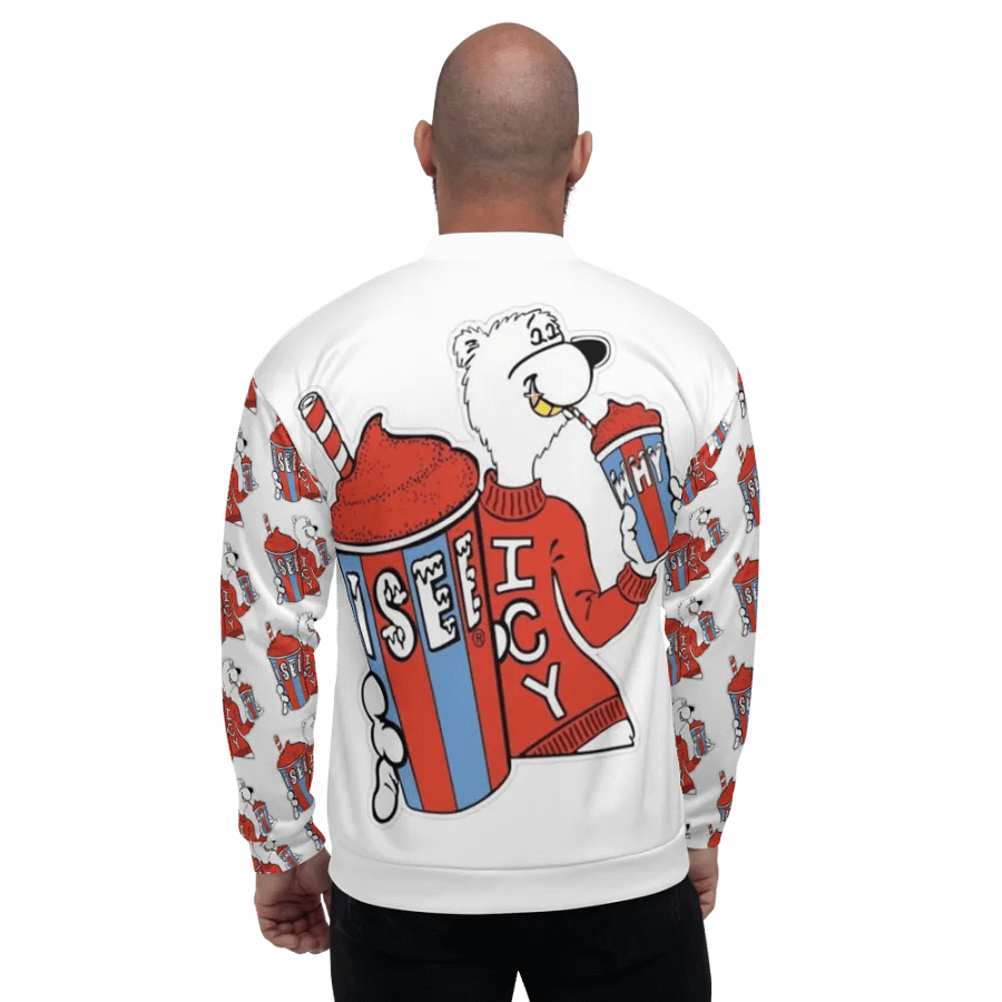 ISEEWHY BEAR PATTERN BOMBER product image (6)