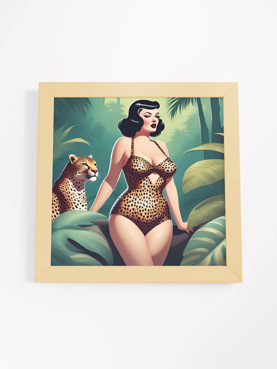 Vibrant Retro Pin-Up Jungle girl Matte Poster product image (55)