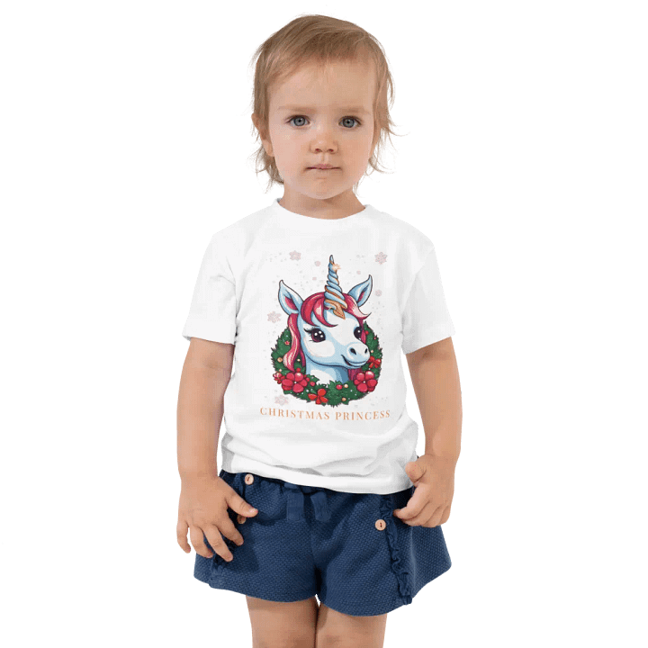 Unicorn Christmas Princess T-Shirt – Adorable & Funny Gift for Kids | Cute & Colorful Christmas Shirt product image (1)