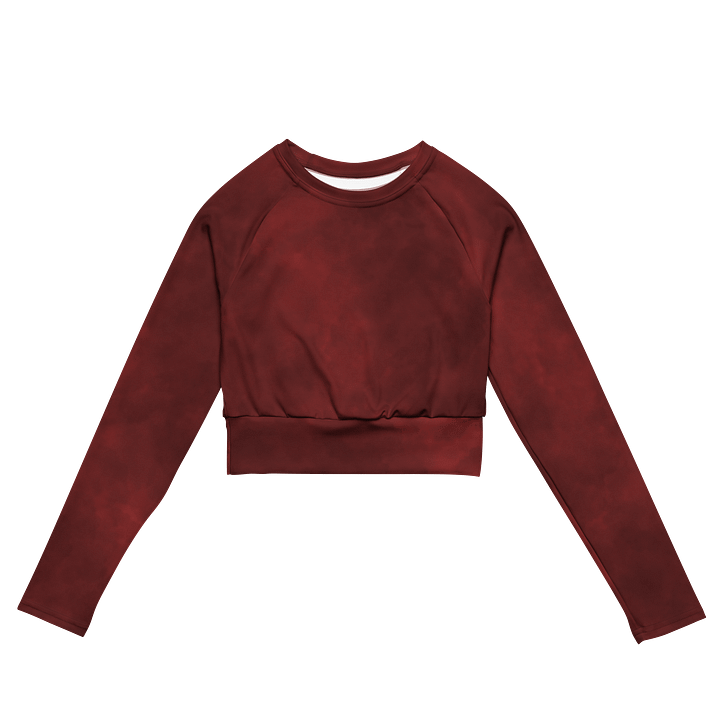 Marbled Elegance Long Sleeve Crop Top product image (1)