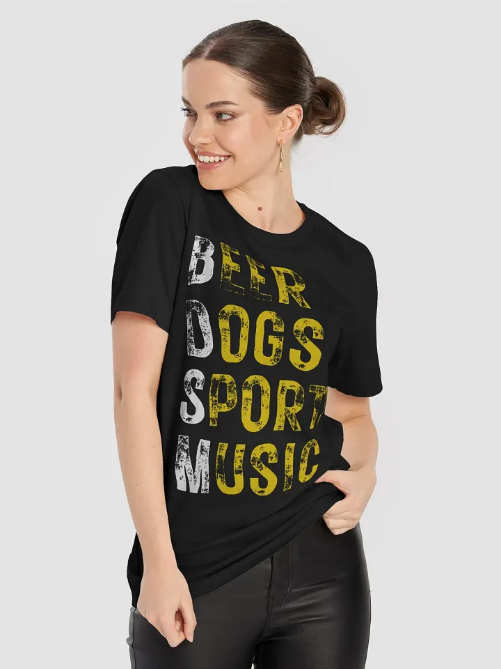 Beer Dogs Sports Music T-Shirt - Funny Gold BDSM Gift Tee product image (2)