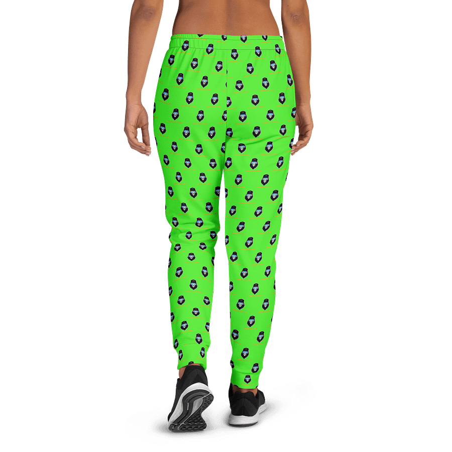 Synthsquatch Fitness Bigfoot Monogram Logo All-Over Print Women's Joggers (Neon Green) product image (1)