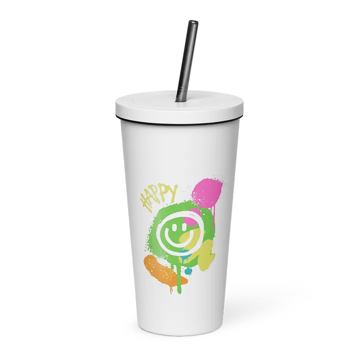 Happy Face: Insulated Cup With Straw product image (1)