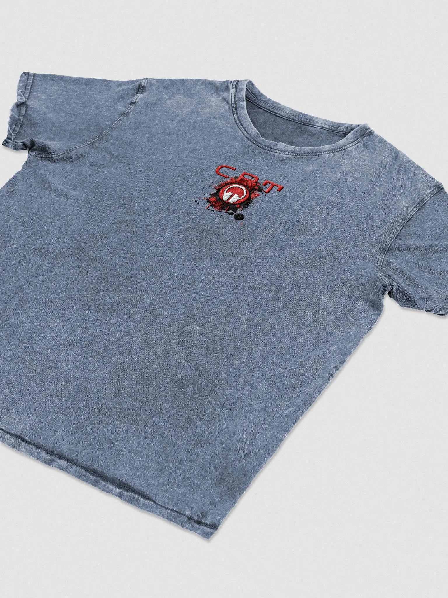 Front & Centre CRT Paint Splatter Headphones Embroidered Husky Denim T-Shirt product image (2)