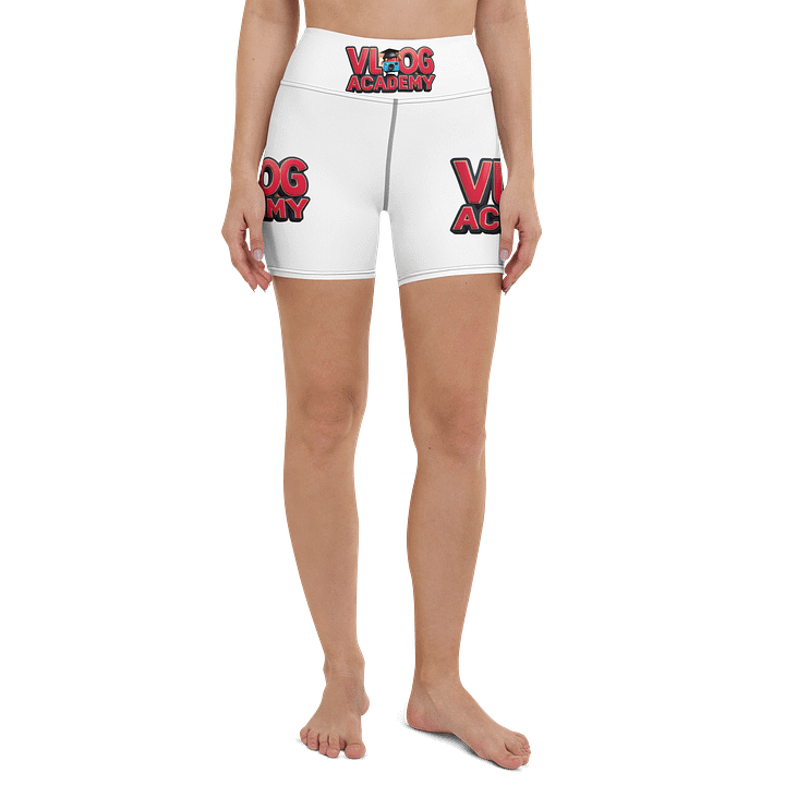 Vlog Academy All-Over Print Yoga Shorts product image (2)