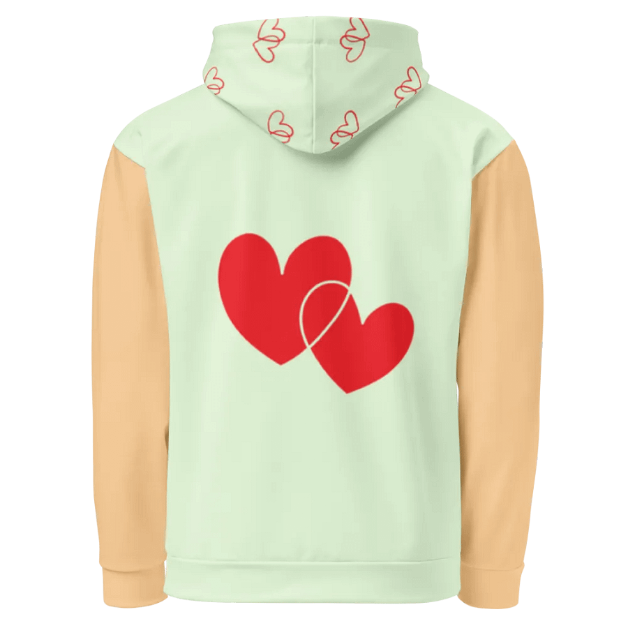 Orm Kornnaphat Heart Design Unisex Hoodie (Green and Brown) product image (9)