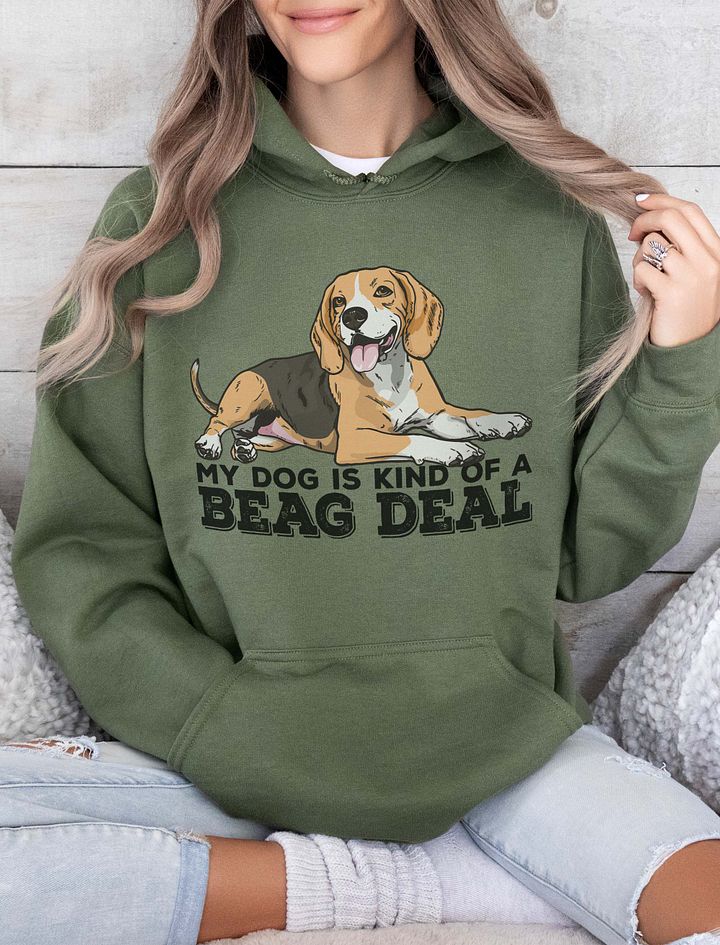 Beag Deal Hooded Sweatshirt of a Beagle (Tricolor) | Funny Hoodie for Beagle Paw-rents product image (10)