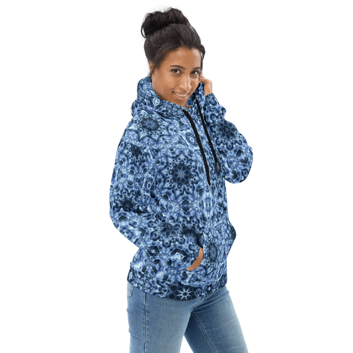 Abstract Navy and Blue Pattern Unisex Hoodie product image (2)