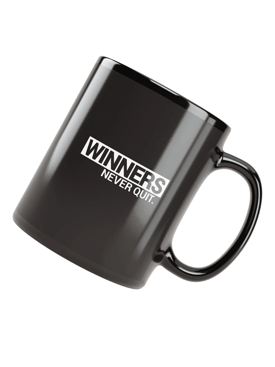 Black Glossy Mug Winners Never Quit (Think and Grow Rich, Napoleon Hill) product image (8)