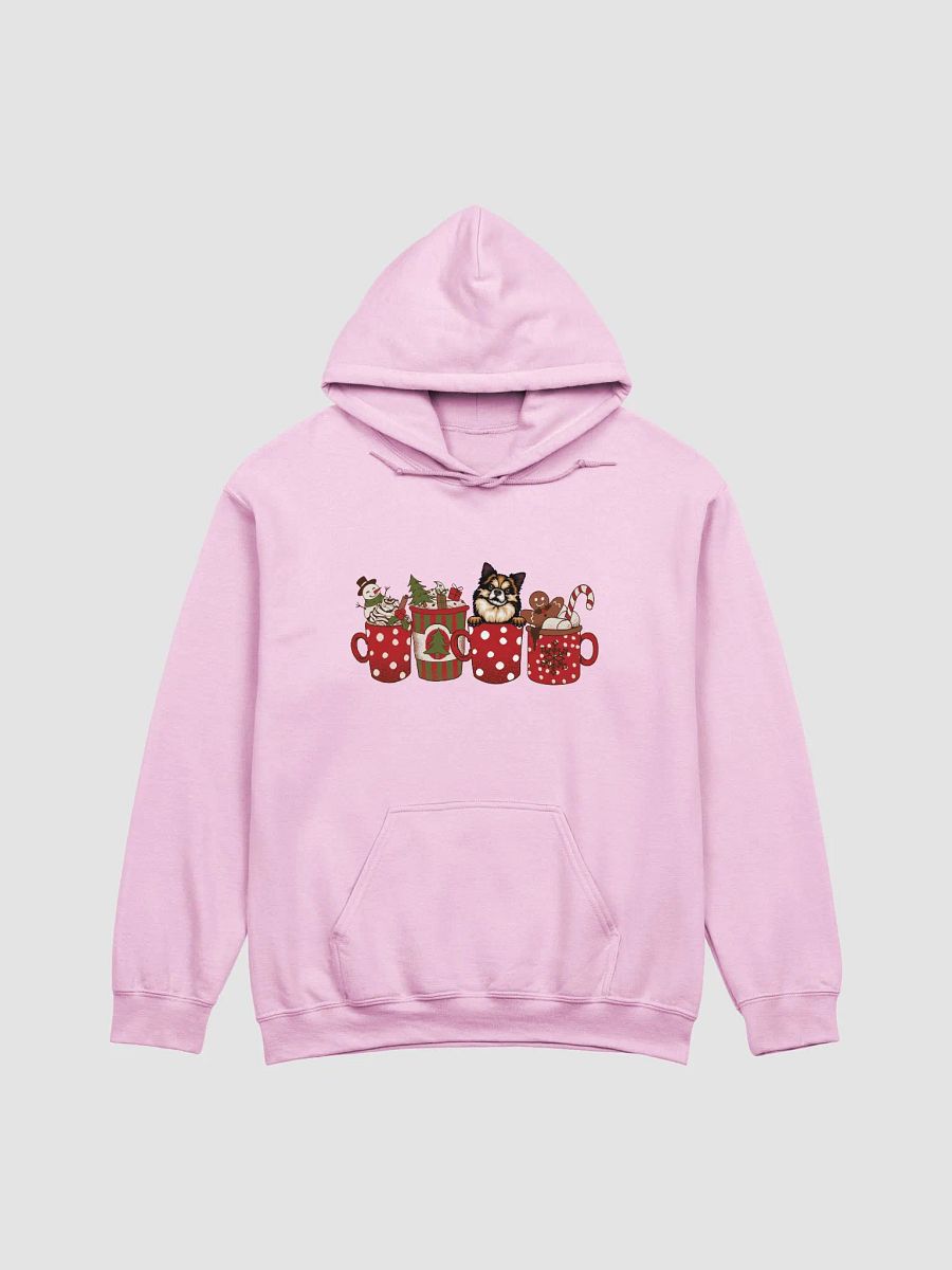 Cute Longhaired Chihuahua in a Christmas Cup Hooded Sweatshirt | Funny Christmas Pup in a Cup product image (9)