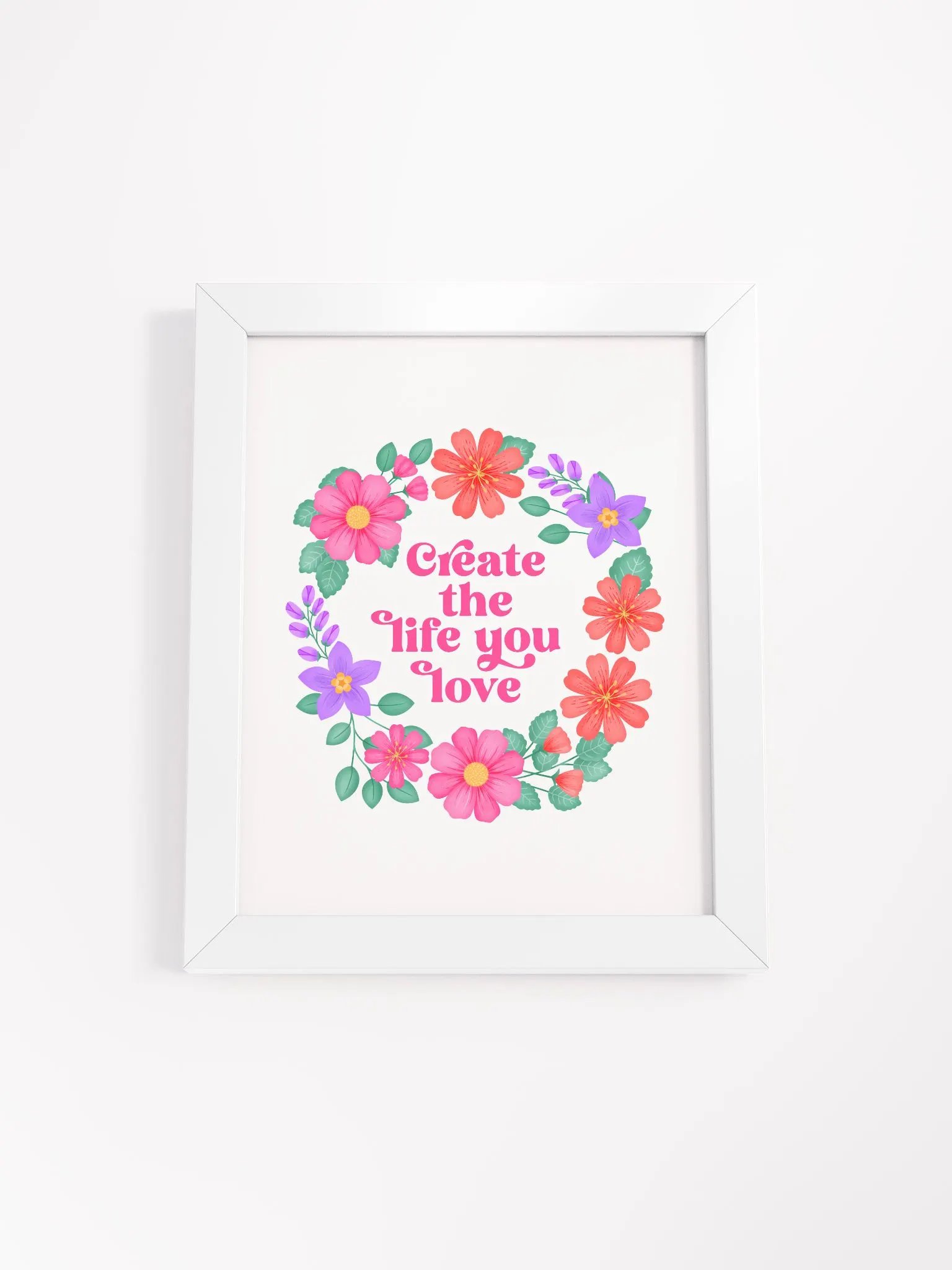 Create the life you love - Motivational Wall Art White product image (4)