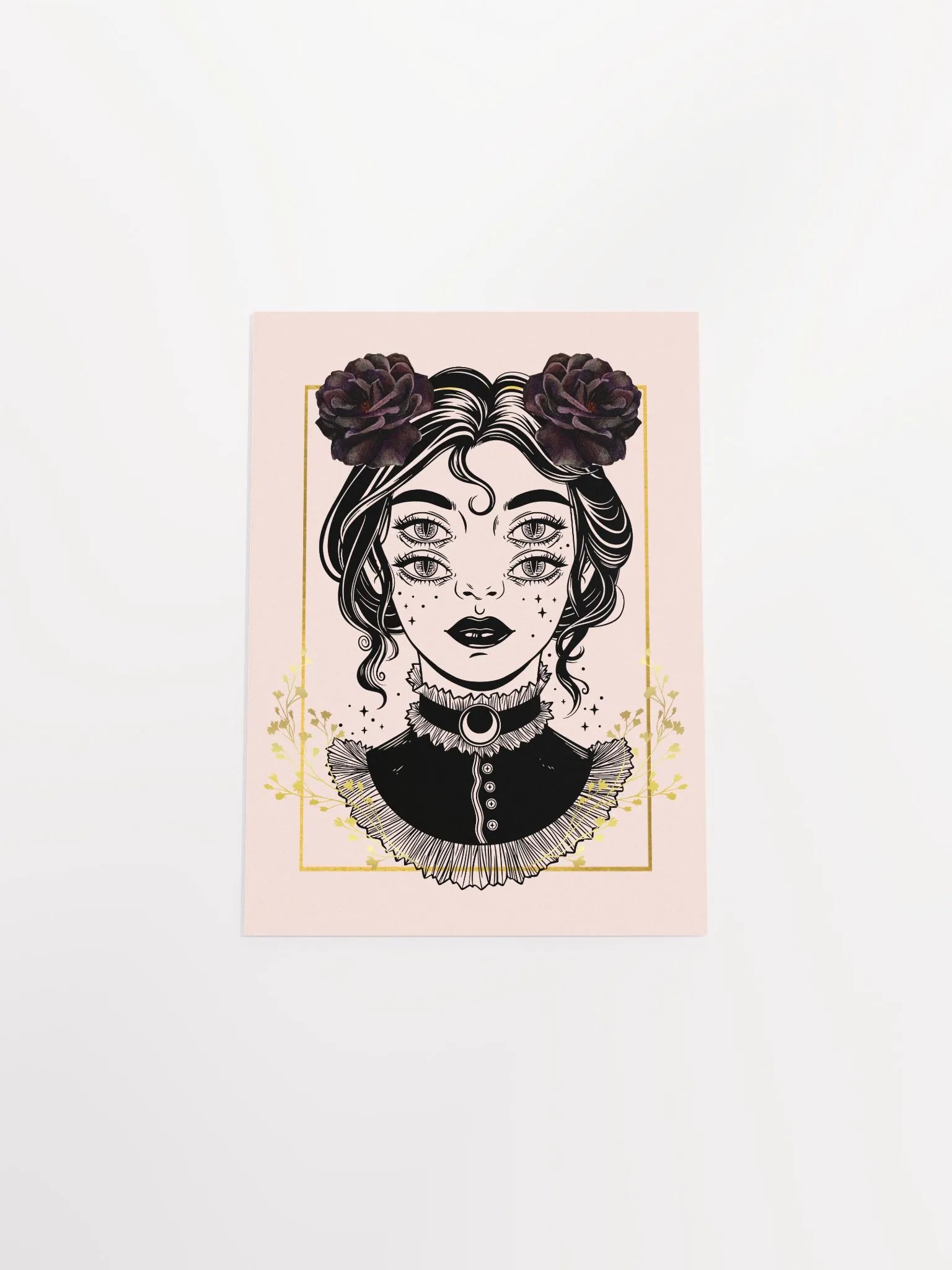 Four Eyed Witch Portrait Gothic Art Print product image (11)