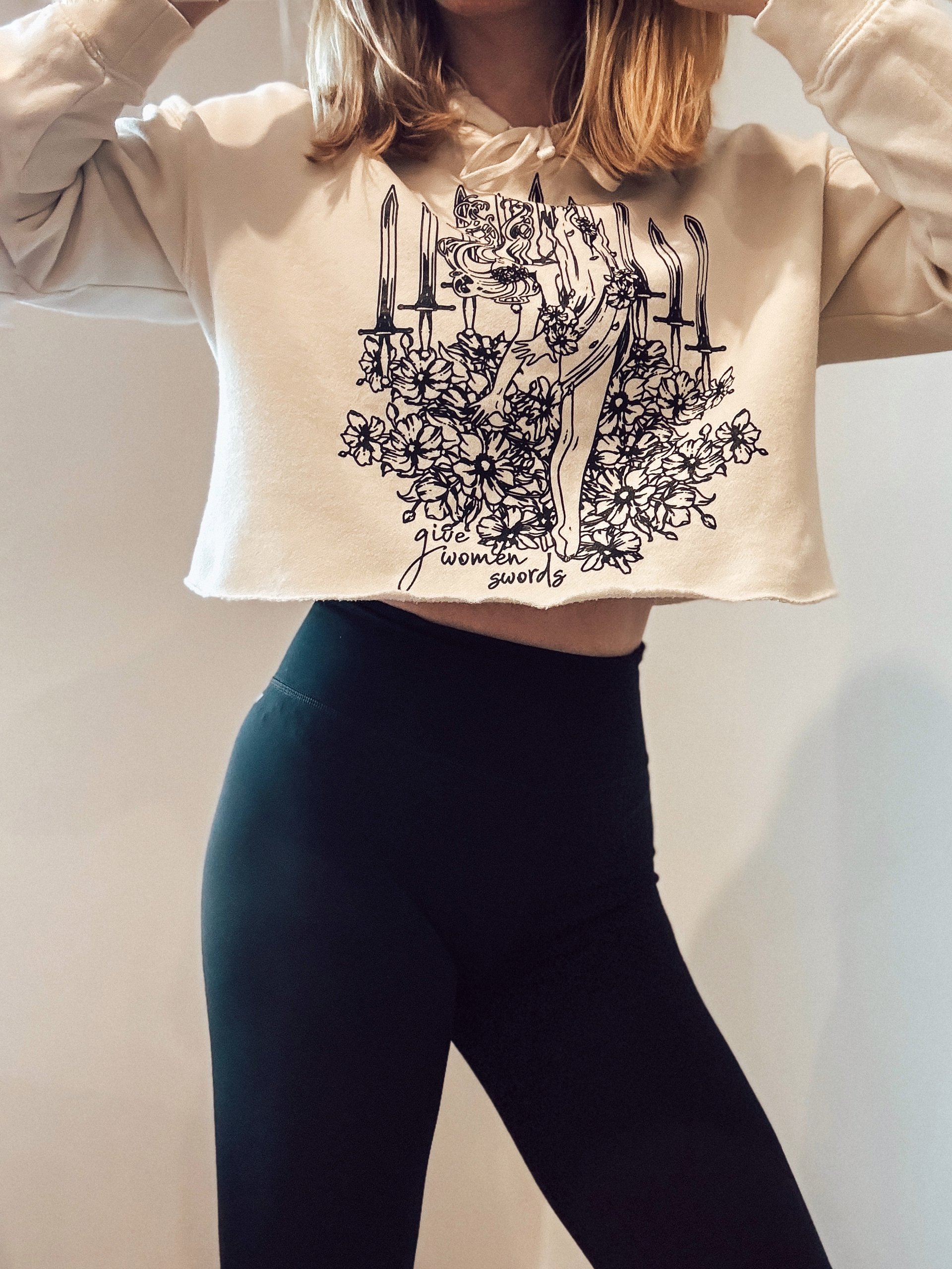 'Give Women Swords' Crop Hoodie product image (2)