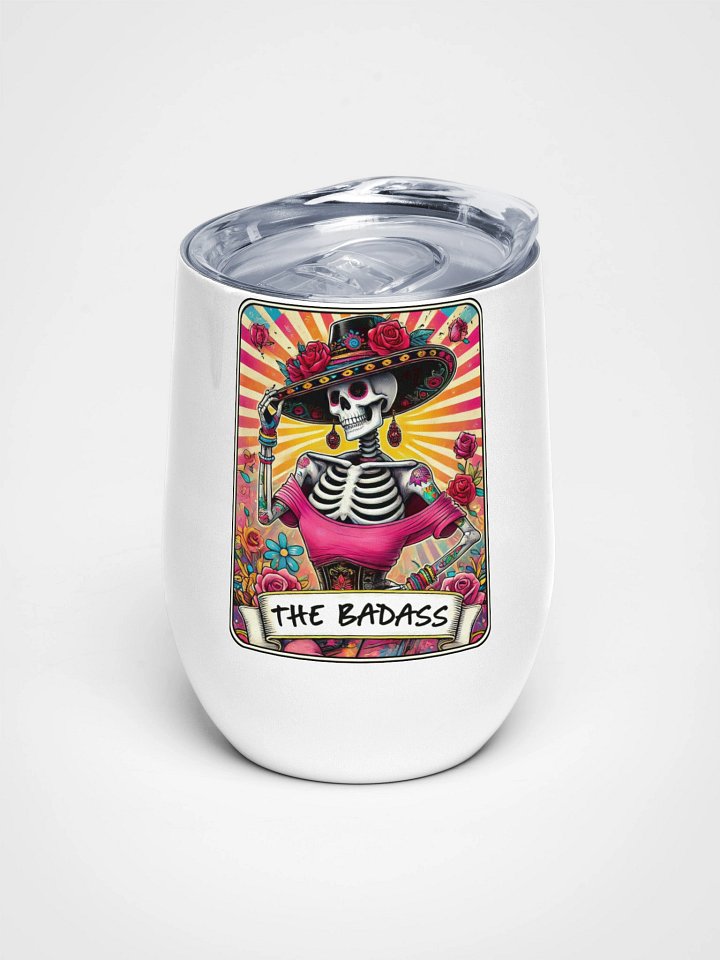 Rose Adorned Skeleton Wine Tumbler product image (1)