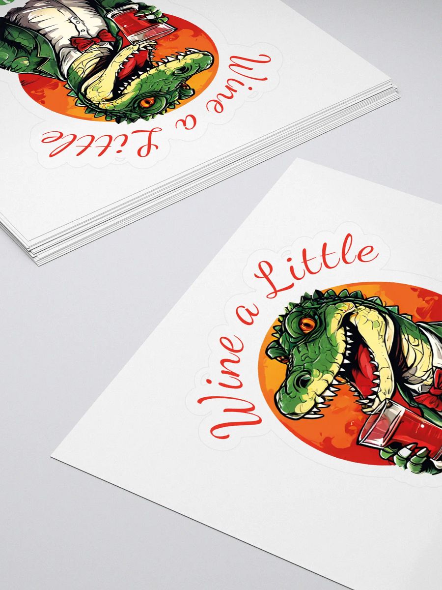 Wine a Little, Laugh a Lot - Unique Funny Crocodile Kiss Cut Stickers for Wine Lovers product image (4)