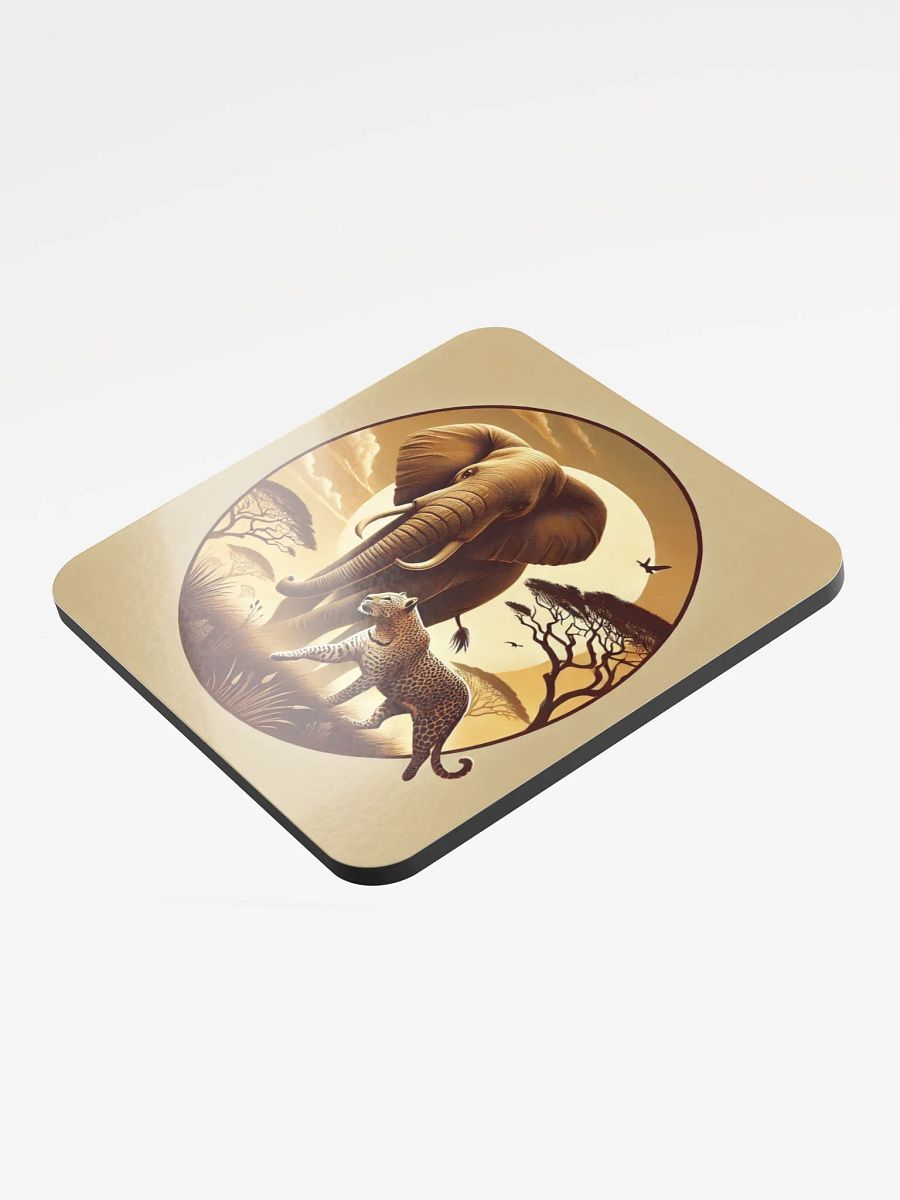 African Elephant and Leopard cork drink coasters product image (3)