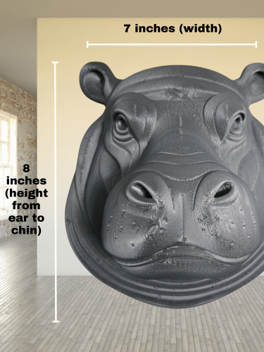 Wall Mounted Hippo Head - 3D Printed product image (4)