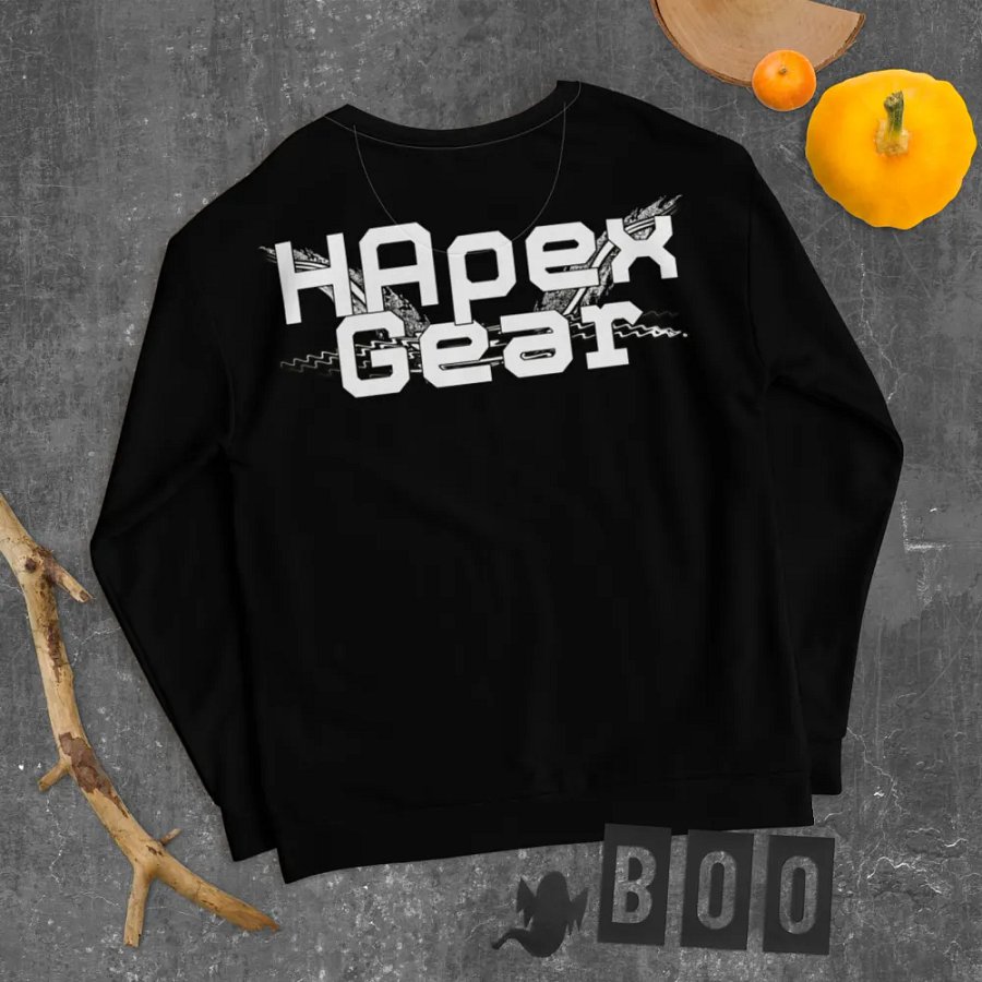 White HApex Gear White Logo Cancer Awareness Orange Ribbon. Black Recycled Unisex Sweatshirt product image (11)