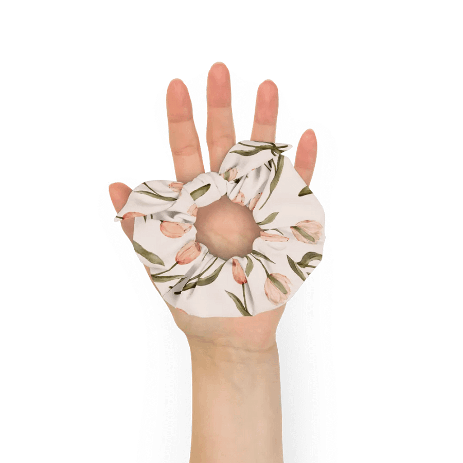 Scrunchie with pink tulips product image (6)