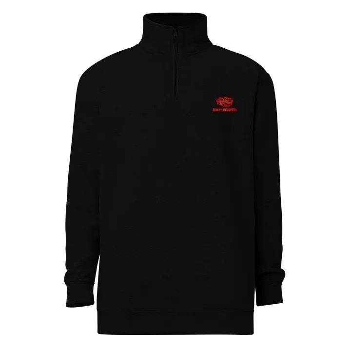 BUSY-BRAINED (cherry design) embroidered quarter zip product image (2)