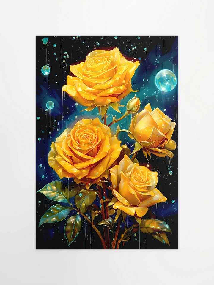 Stellar Gold: Majestic Roses Among the Stars Art Print Matte Poster product image (2)