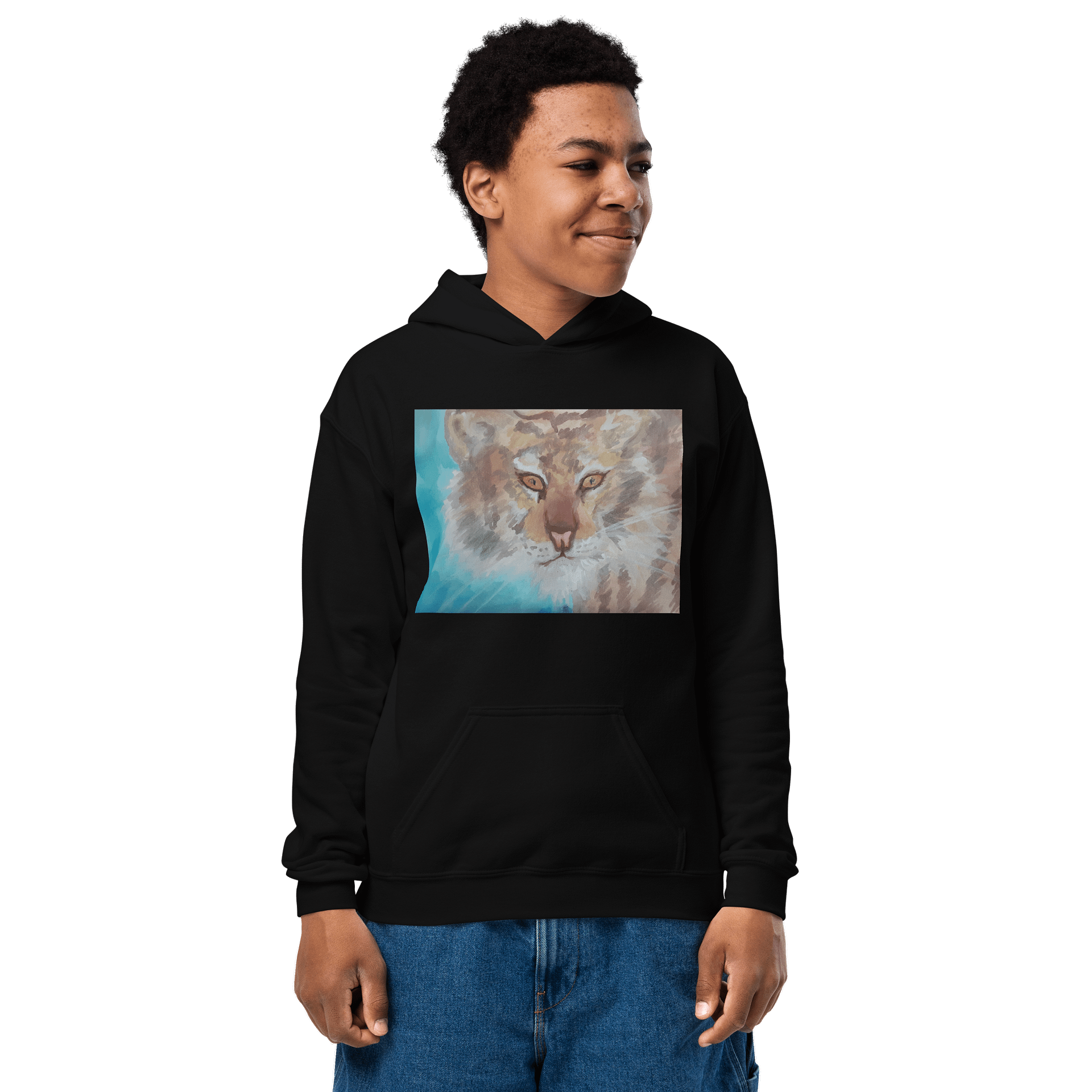 Watercolor Tiger Youth Hoodie product image (1)