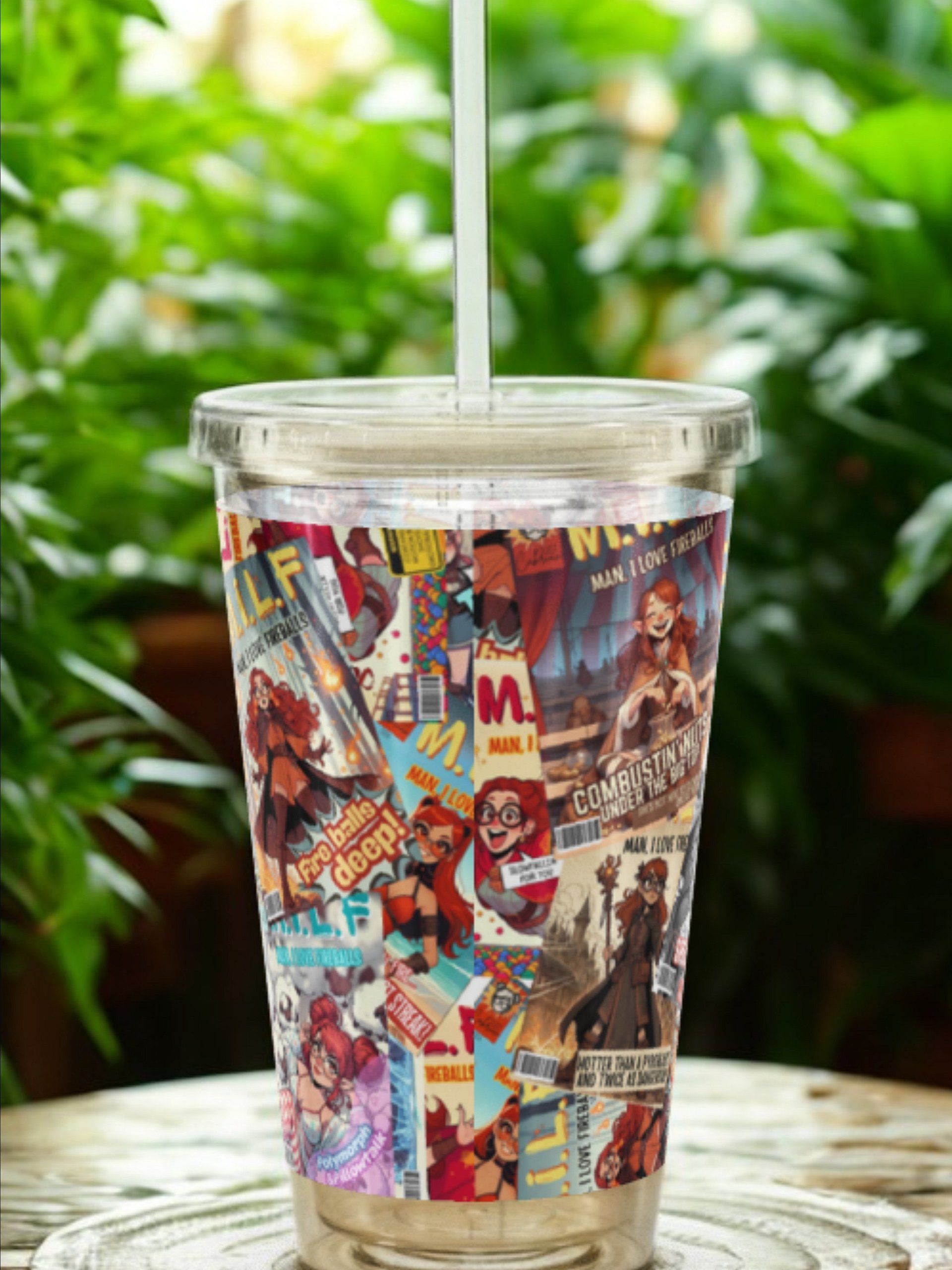 M.I.L.F. Clear Plastic Tumbler (16oz.) product image (2)