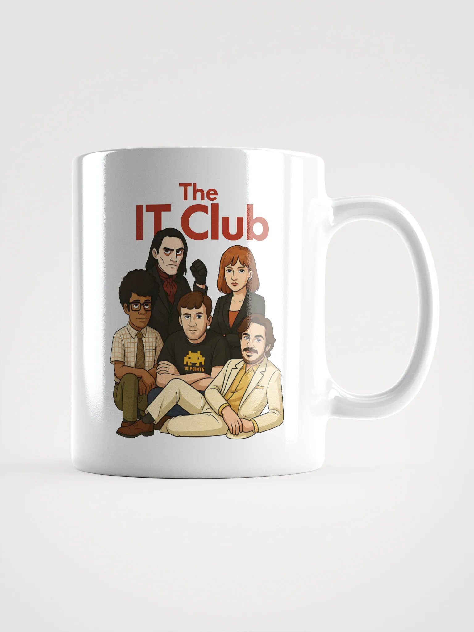 The IT Club Mug – White Glossy Retro Sitcom Parody Gift Mug product image (1)