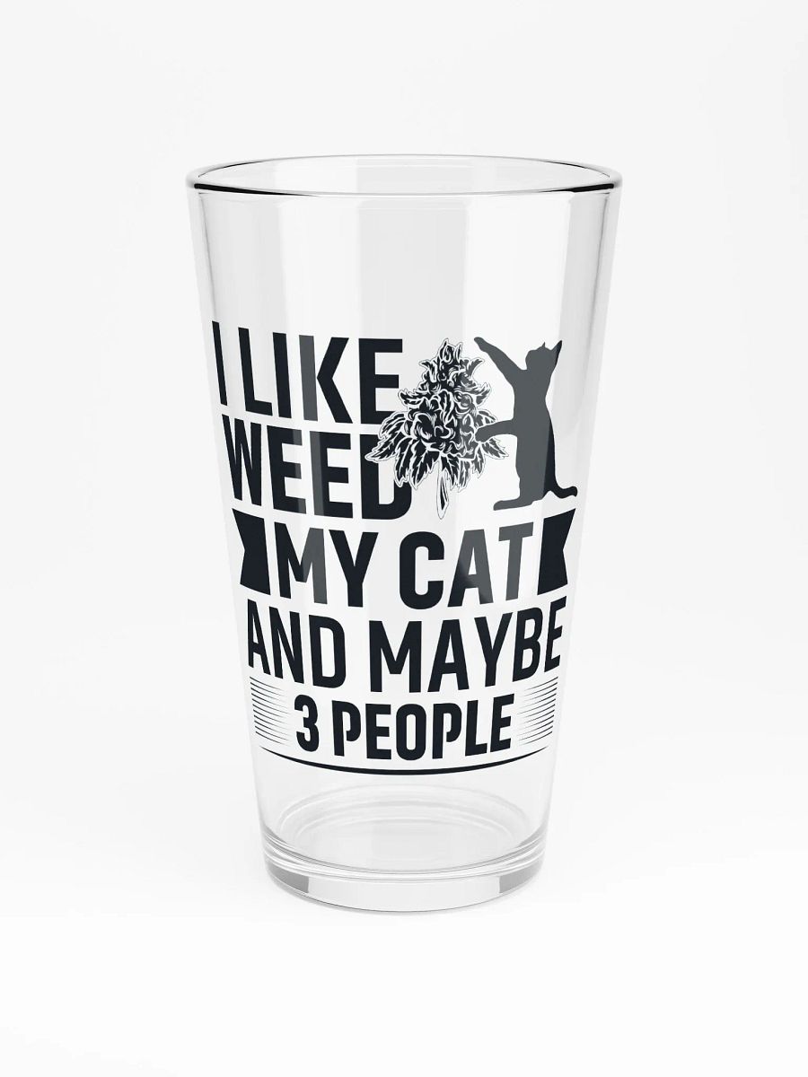 I Like Weed, My Cat & Maybe 3 People - Shaker Pint Glass product image (3)