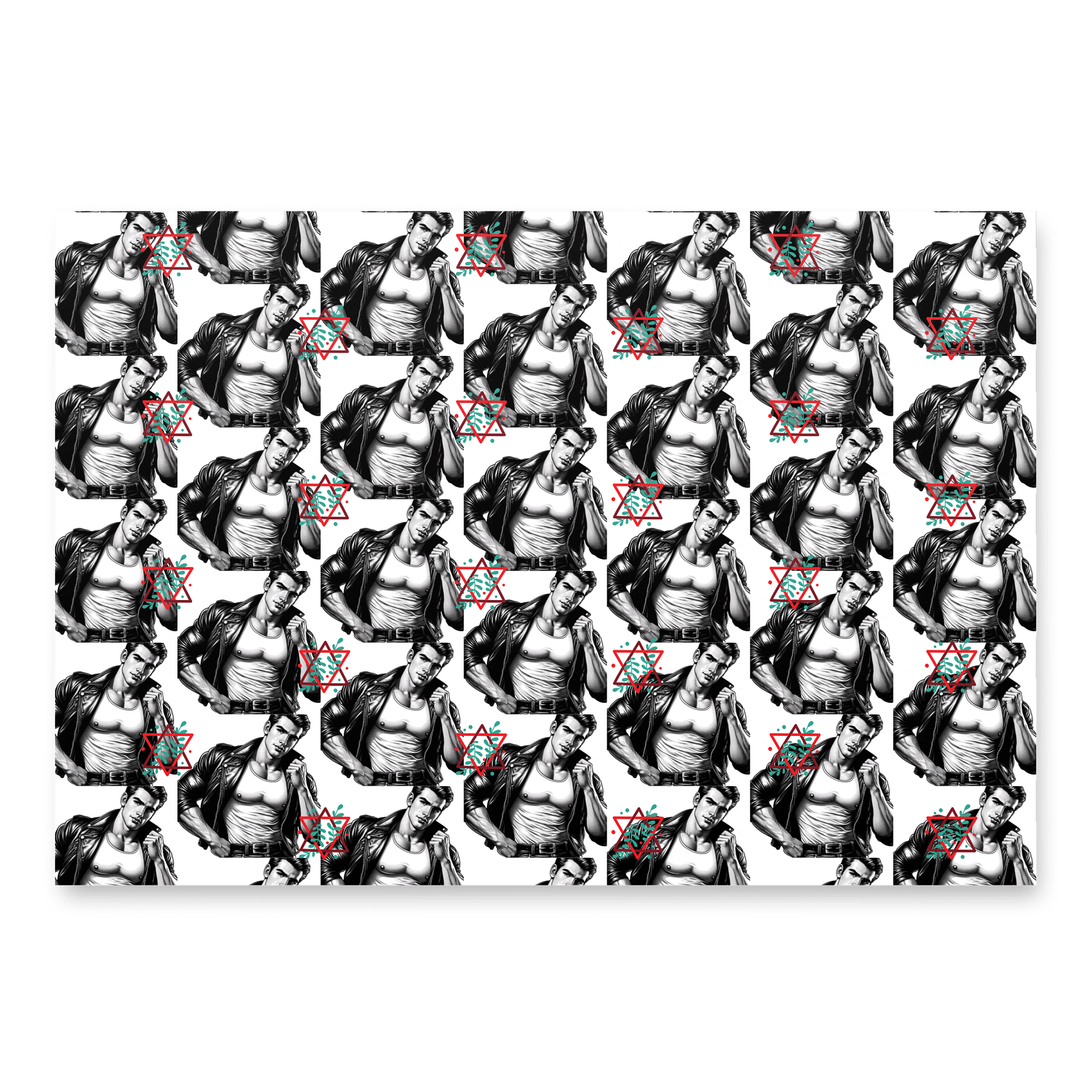 Biker Boys Hangout Tom of Finland Tribute Gay Leather Bikers Christmas Wrapping Paper Set of 3 Sheets! product image (5)