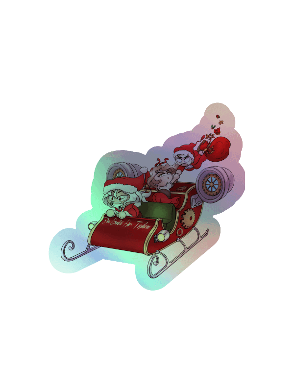 "Tha Santa Air Tighinn" Scarvenmot Trio Sleigh Kiss-Cut Holographic Sticker product image (3)
