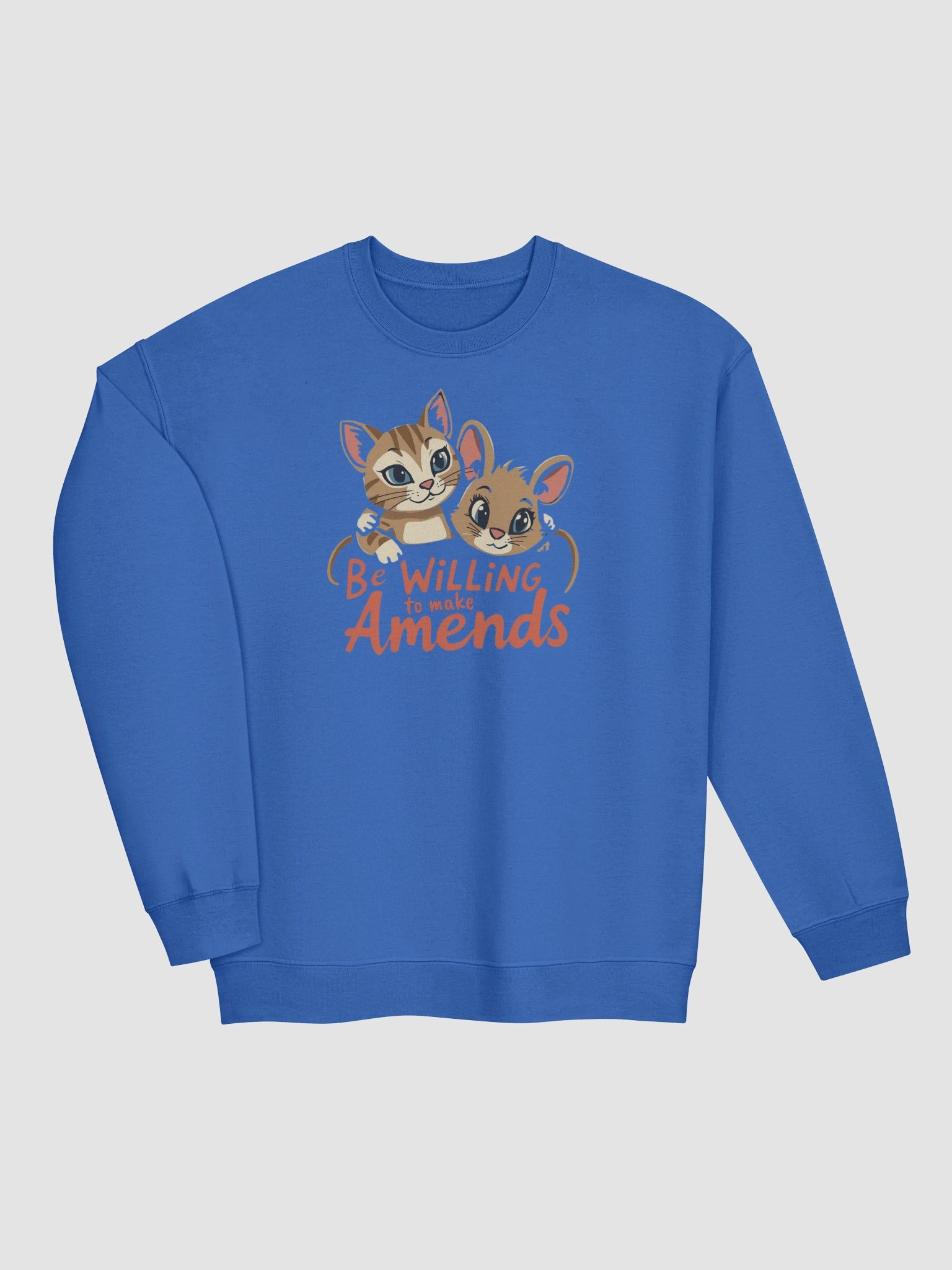 Be Willing to Make Amends AA Recovery & Sobriety Cat Lovers Sweatshirt product image (3)