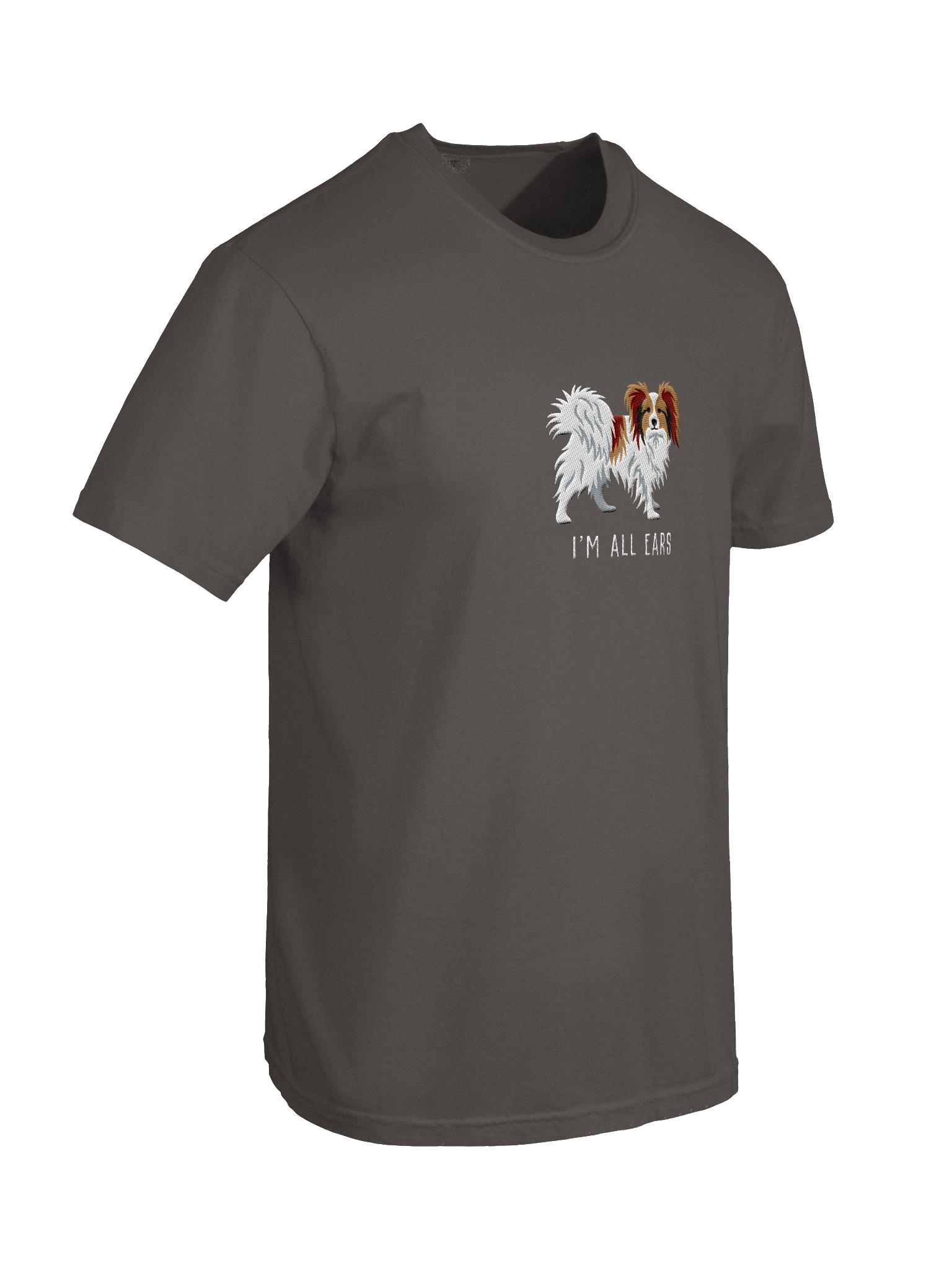 I'm All Ears T-Shirt(Embroidered) of a Papillon(Sable & White) product image (44)