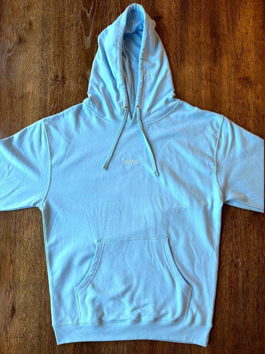 Nice. Embroidered Hoodie (Blue/White) product image (1)