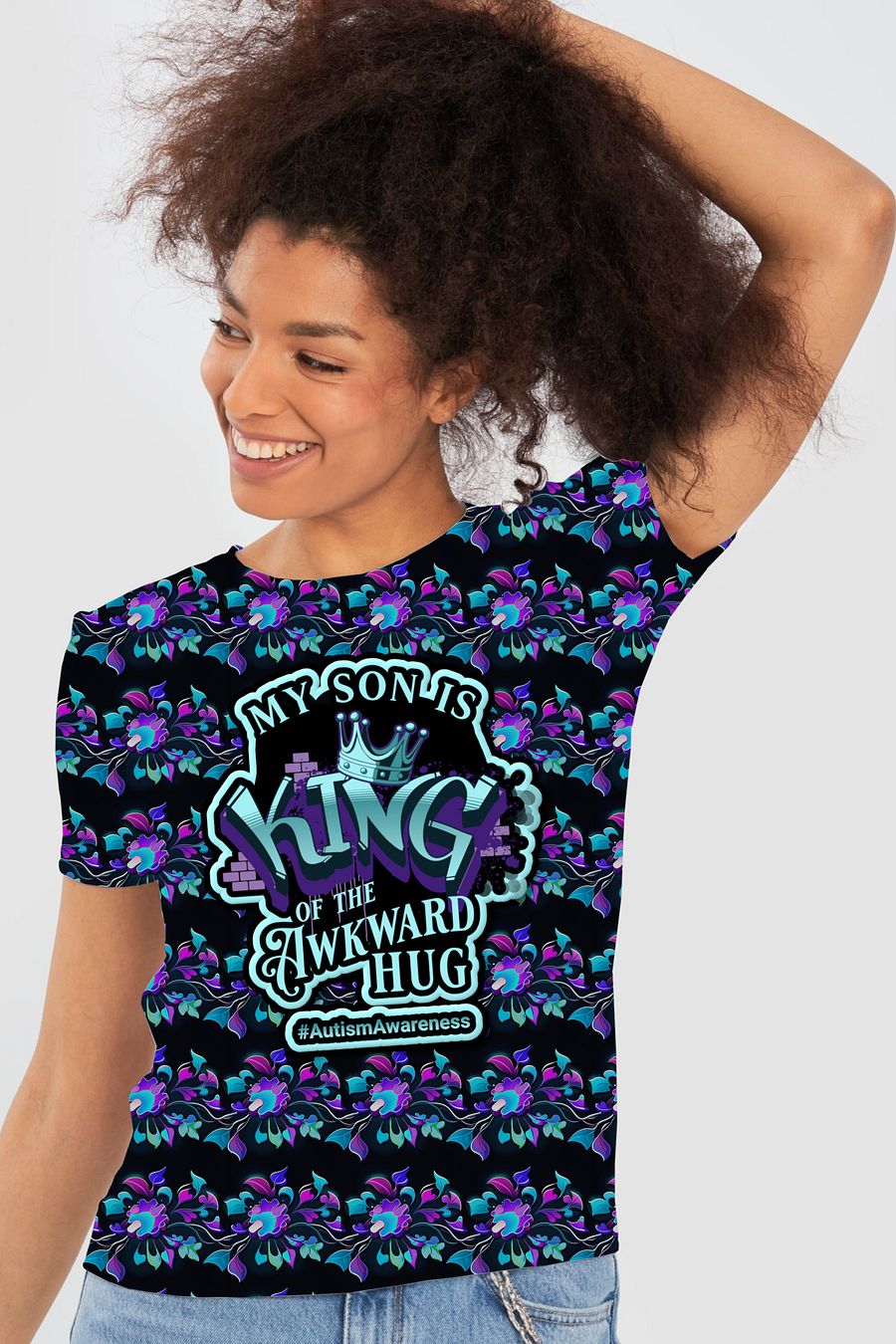 King of the Awkward Hug #Autism Awareness All Over Print T-shirt product image (2)