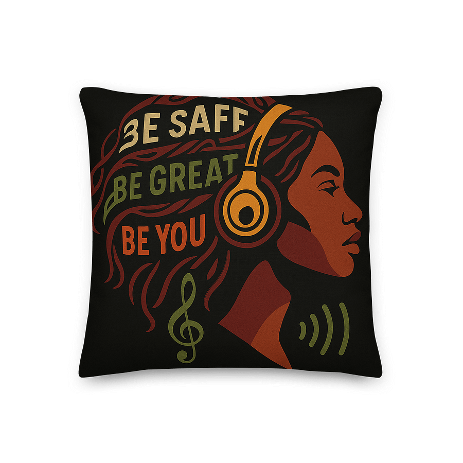 Be Safe, Be Great, Be You Black Queen Pillow! product image (3)