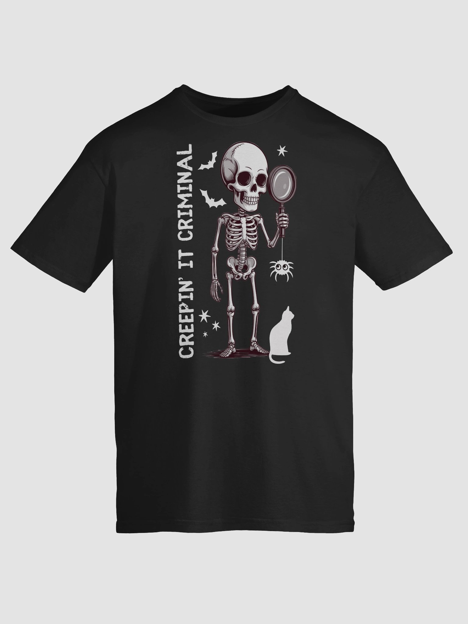 Creepin’ It Criminal Halloween T-Shirt for True Crime Lovers - Dark product image (9)