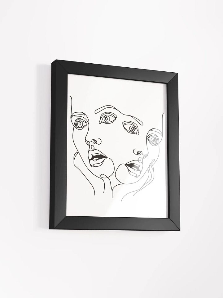 Shocked Female Faces Line Art Design Matte Poster product image (45)