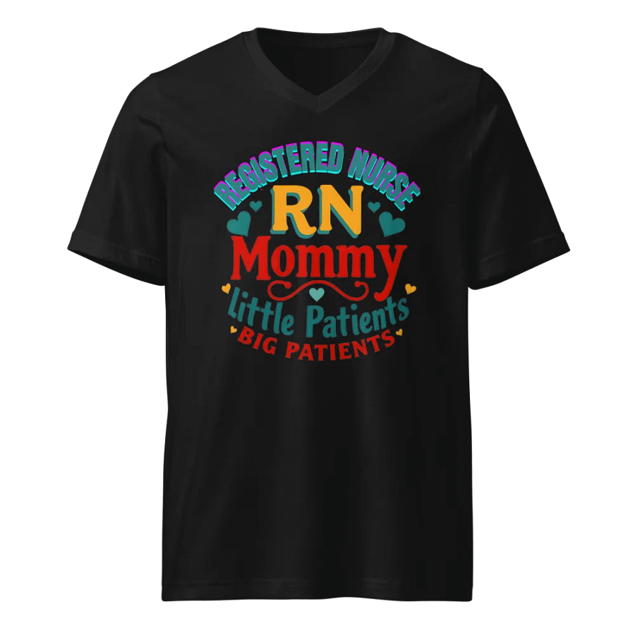 RN Mommy Little Patients Big Patients V-Neck Tee product image (1)