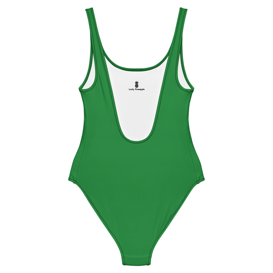 Leaf Green Solid Color Retro Inspired Women's One Piece Swimsuit product image (2)