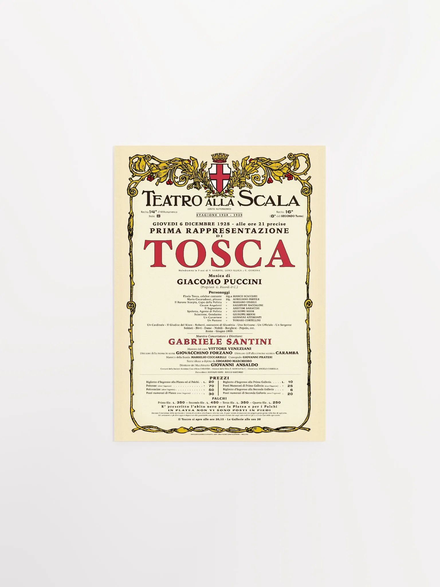 Vintage-Style La Scala Tosca Opera Poster product image (2)