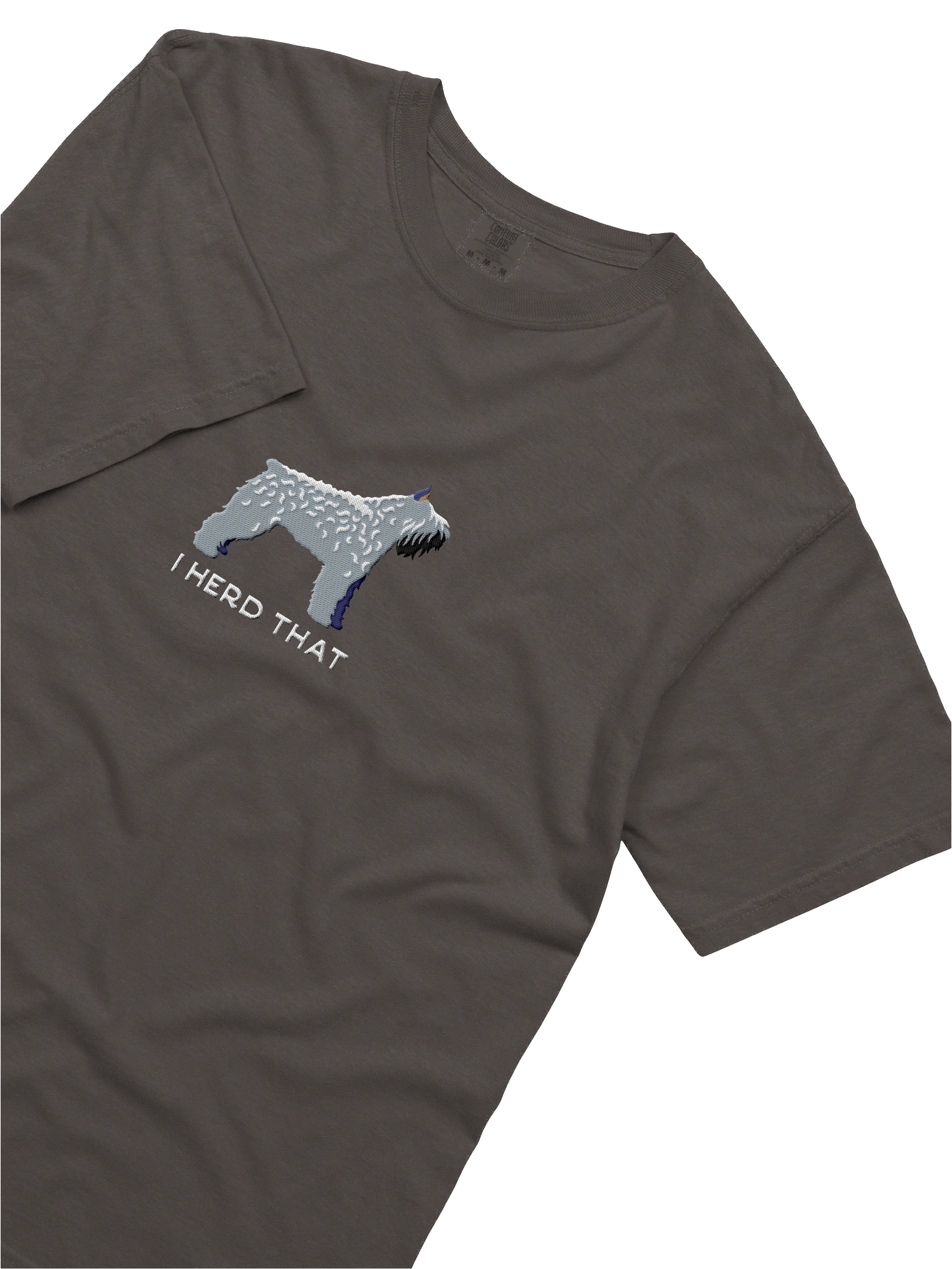 I Herd That T-Shirt(Embroidered) of a Bouvier des Flandres(Gray, Cropped Ears) product image (25)