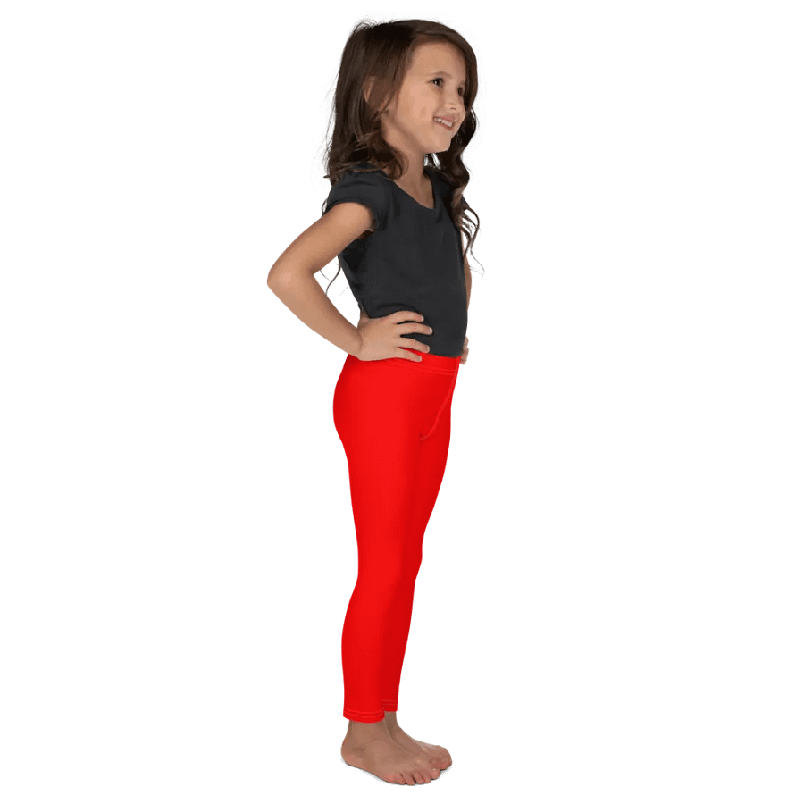 Kids Plain Color Red Leggings product image (4)