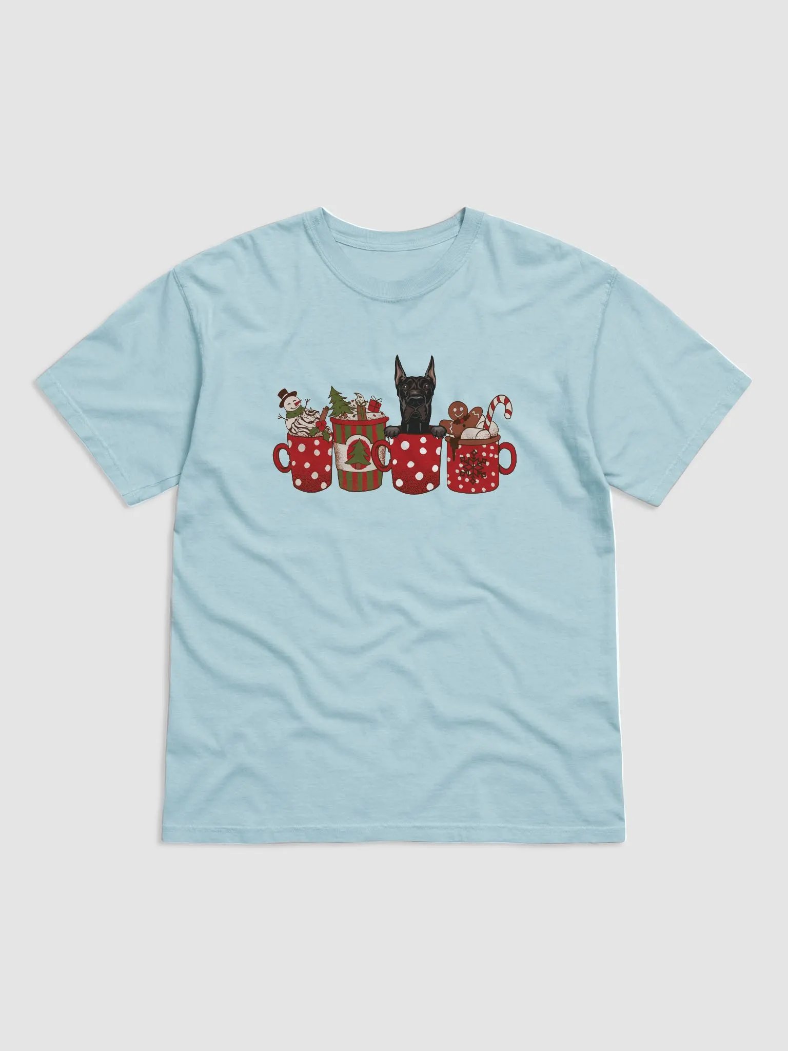 Cute Great Dane in a Christmas Cup T-Shirt | Funny Christmas Pup in a Cup product image (9)