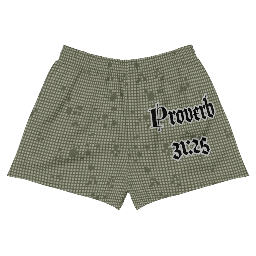 Faithful Camo: Proverb 3:25 Motion Women's Athletic Shorts - Desert Night Camo product image (6)