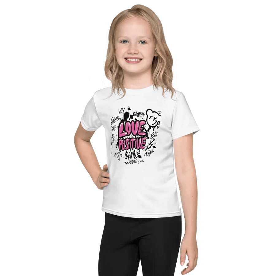 Crew Neck T-Shirt Street Art Love Positive product image (1)